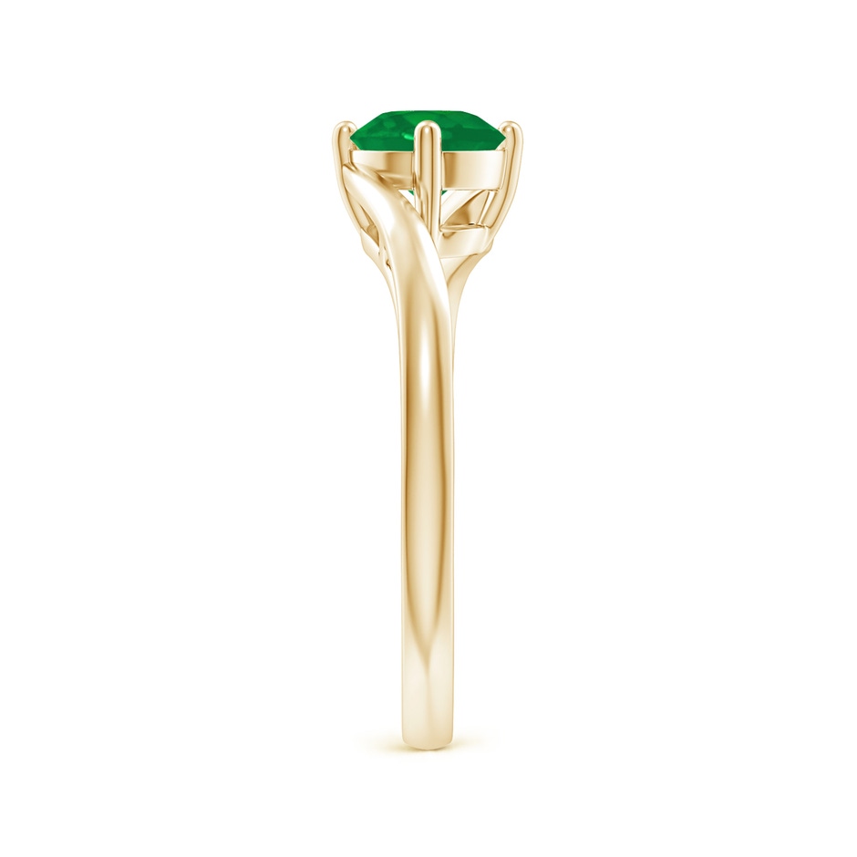 6mm AA Classic Round Emerald Solitaire Bypass Ring in Yellow Gold side 299