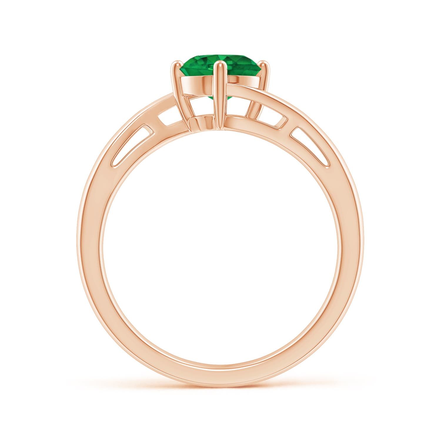 AAA - Emerald / 0.75 CT / 14 KT Rose Gold