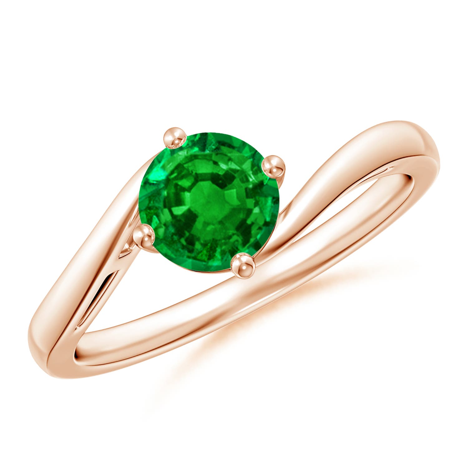 AAAA - Emerald / 0.75 CT / 14 KT Rose Gold