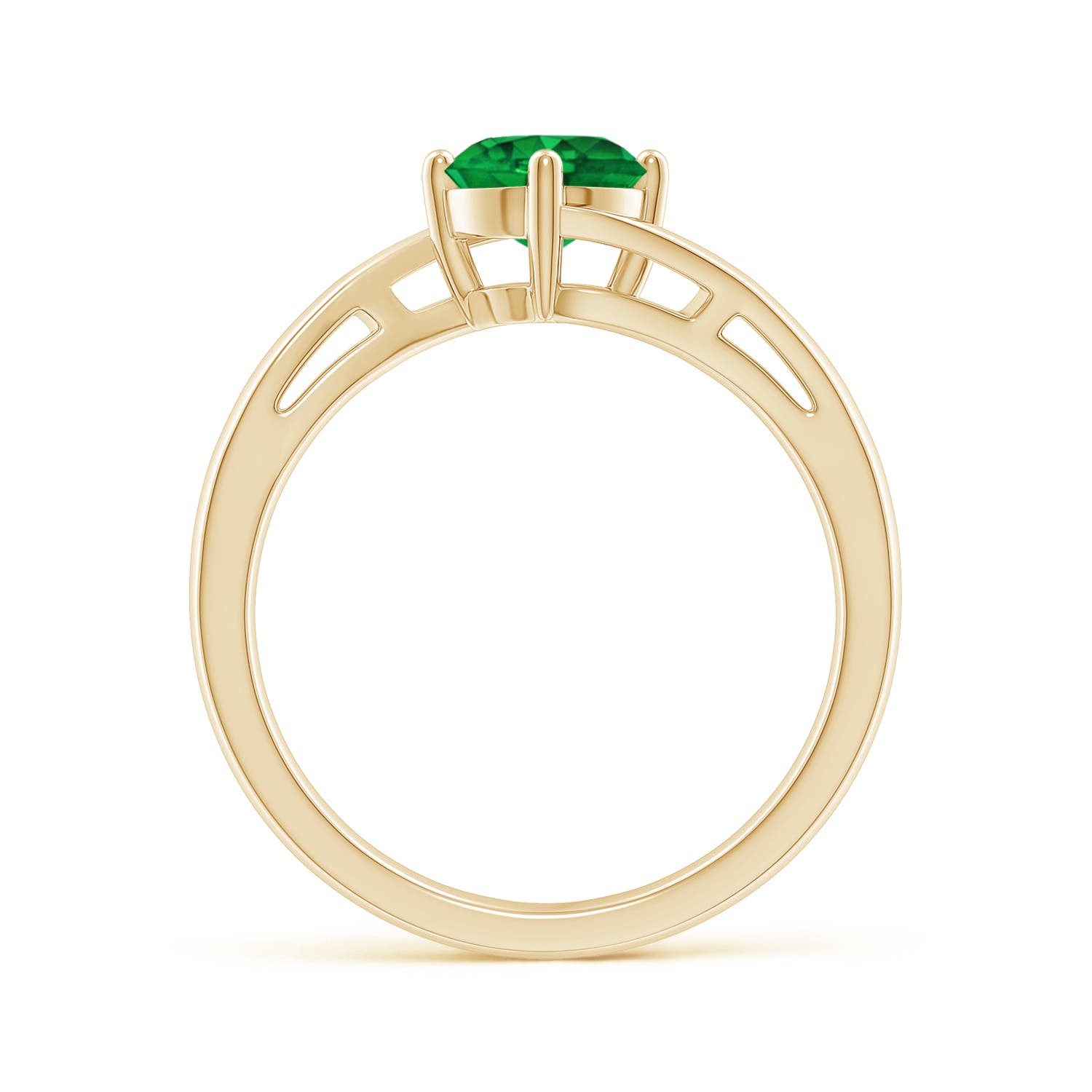 AAAA - Emerald / 0.75 CT / 14 KT Yellow Gold