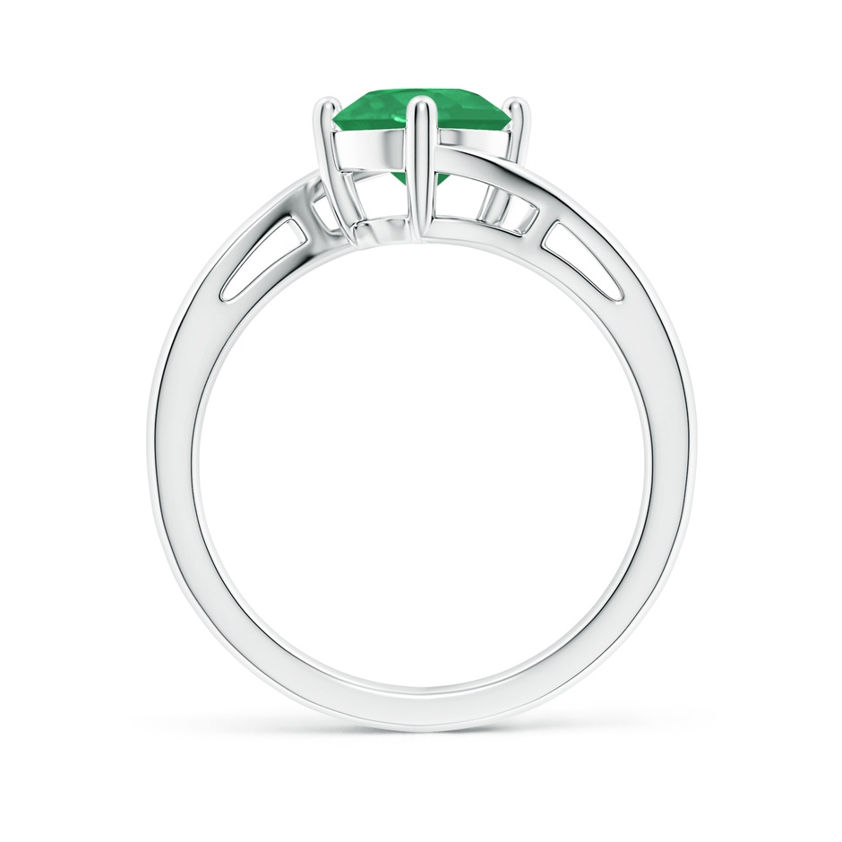 7mm A Classic Round Emerald Solitaire Bypass Ring in P950 Platinum side 199