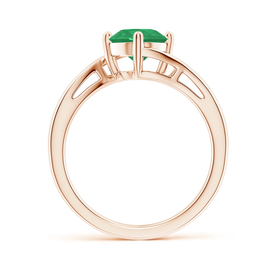 7mm A Classic Round Emerald Solitaire Bypass Ring in Rose Gold side 199
