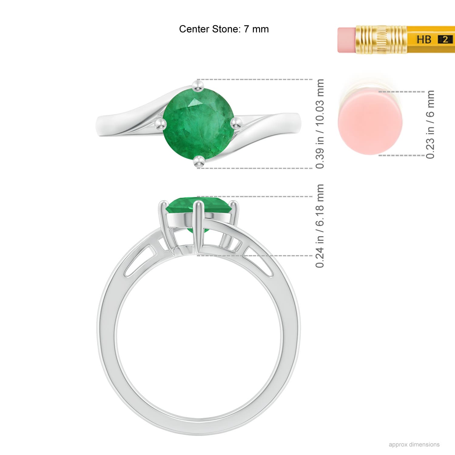 A - Emerald / 1.2 CT / 14 KT White Gold