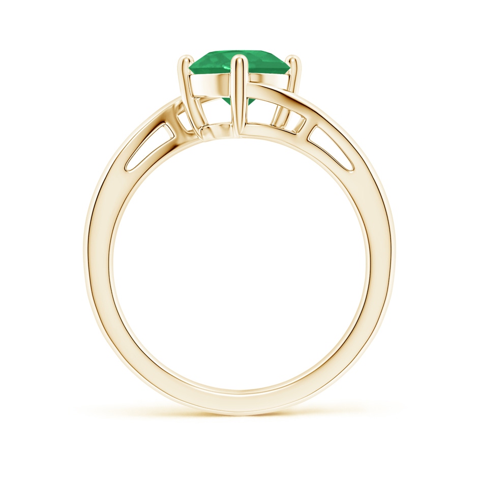 7mm A Classic Round Emerald Solitaire Bypass Ring in Yellow Gold side 199