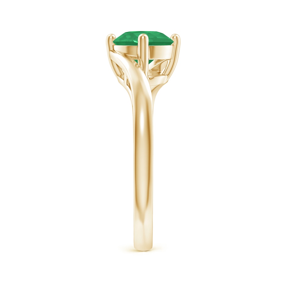 7mm A Classic Round Emerald Solitaire Bypass Ring in Yellow Gold side 299