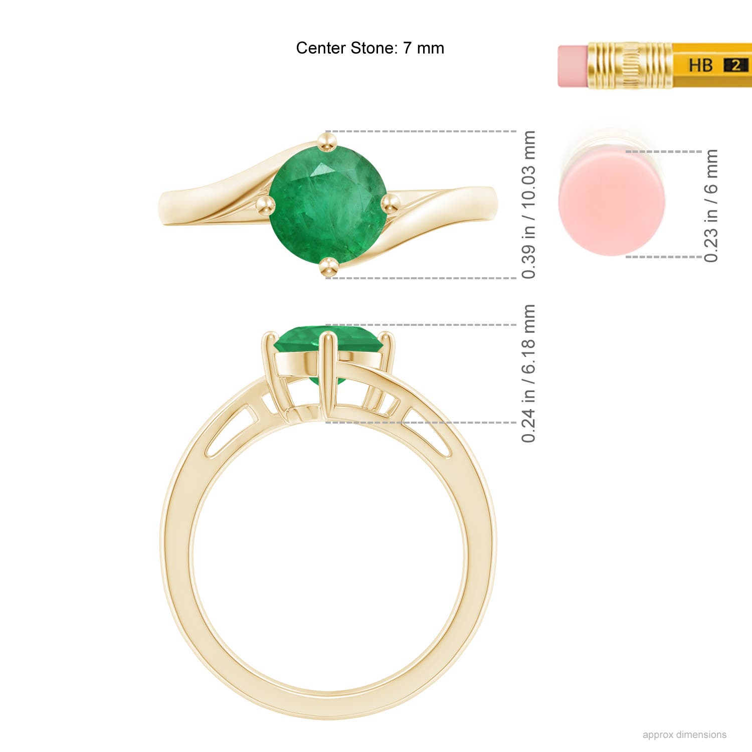 A - Emerald / 1.2 CT / 14 KT Yellow Gold