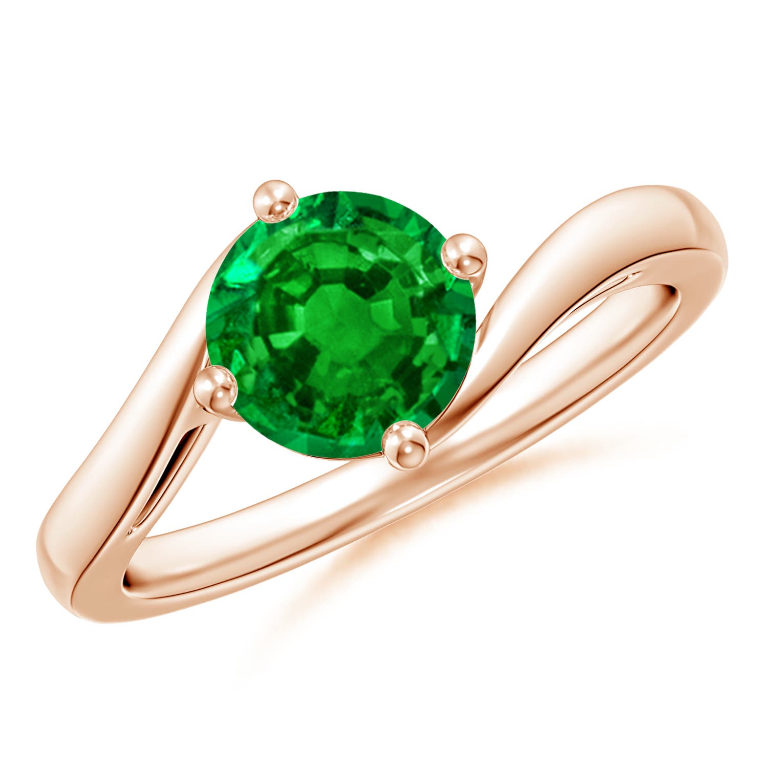 AAAA - Emerald / 1.2 CT / 14 KT Rose Gold