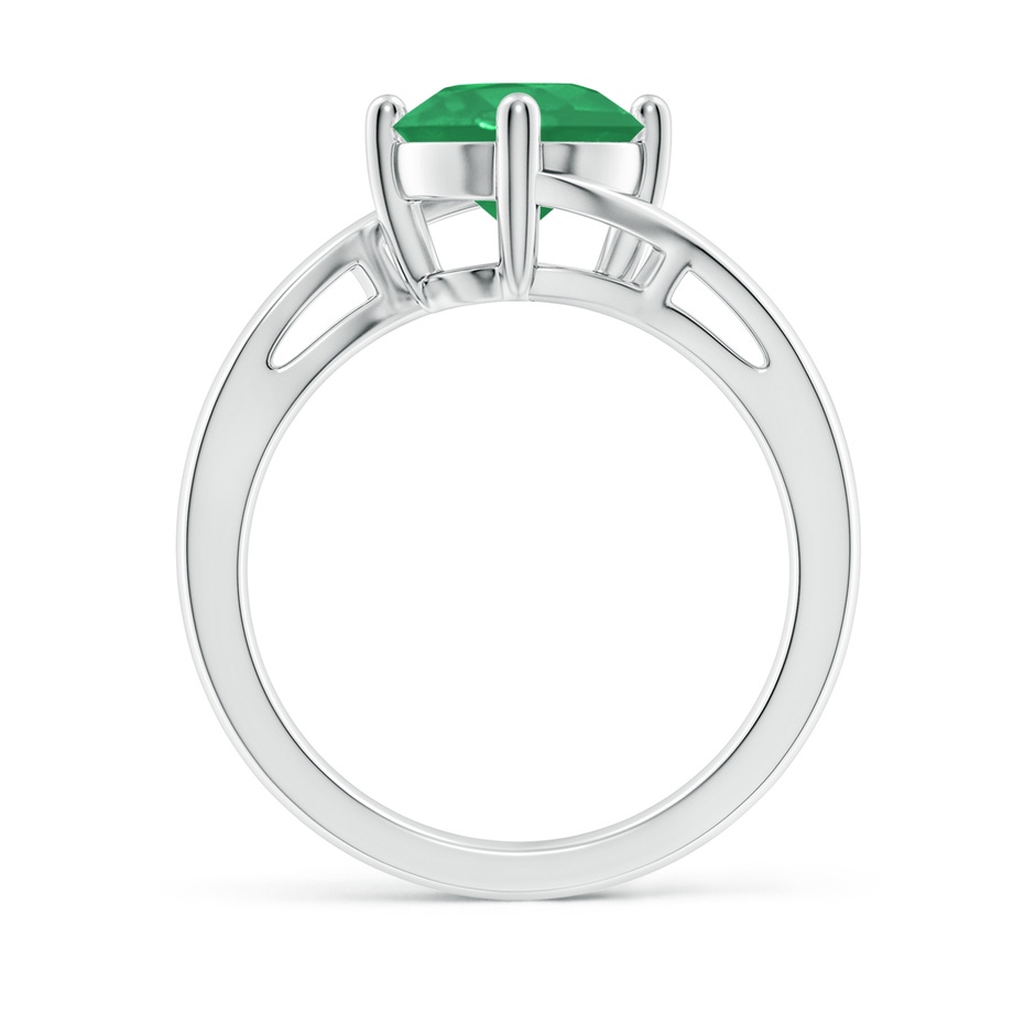 8mm A Classic Round Emerald Solitaire Bypass Ring in P950 Platinum side 199