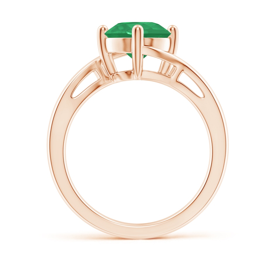 8mm A Classic Round Emerald Solitaire Bypass Ring in Rose Gold side 199