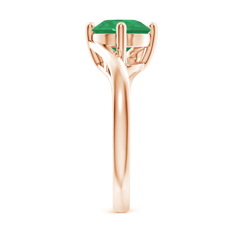 8mm A Classic Round Emerald Solitaire Bypass Ring in Rose Gold side 299