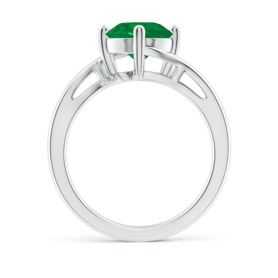 8mm AA Classic Round Emerald Solitaire Bypass Ring in P950 Platinum side 199