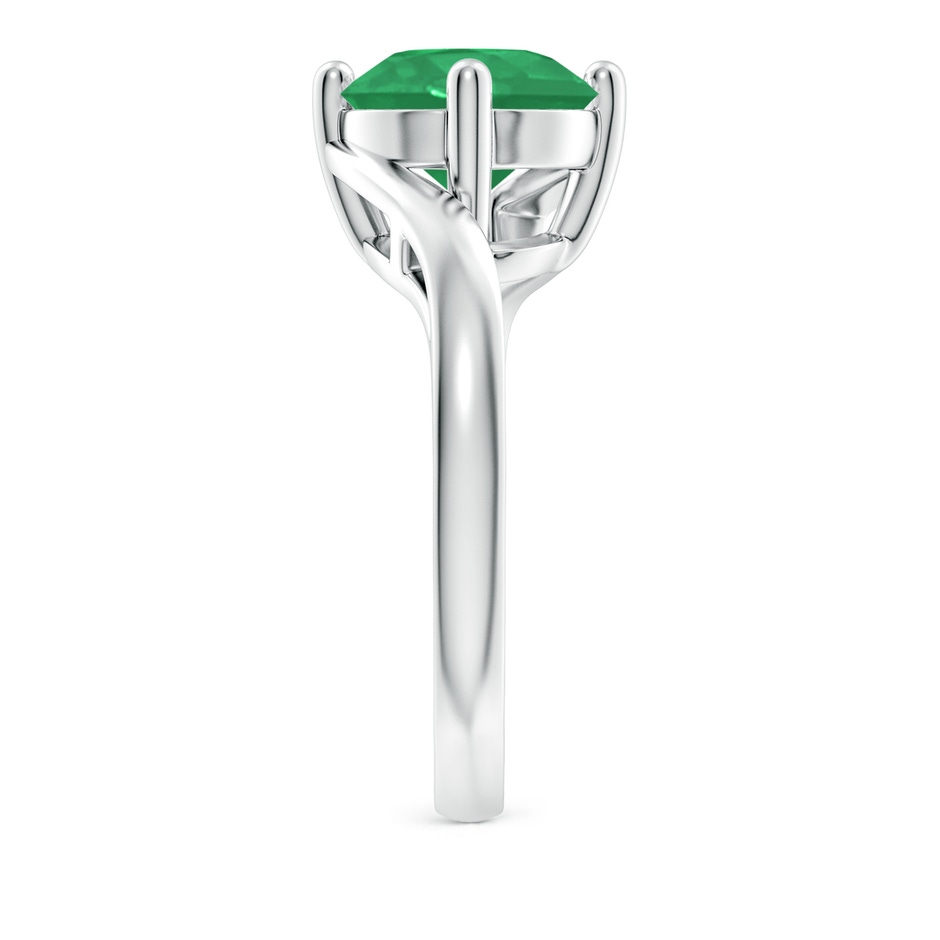9mm A Classic Round Emerald Solitaire Bypass Ring in 18K White Gold side 299