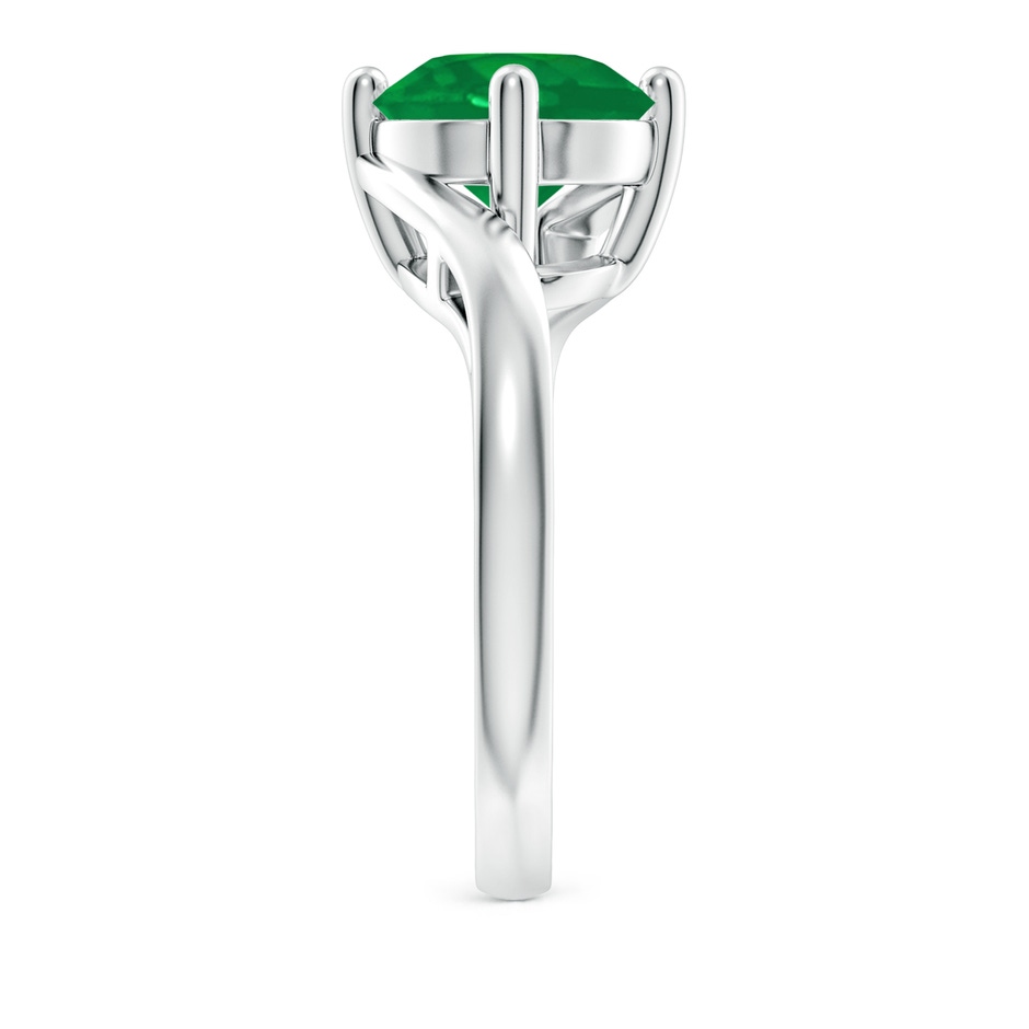 9mm AA Classic Round Emerald Solitaire Bypass Ring in P950 Platinum side 299