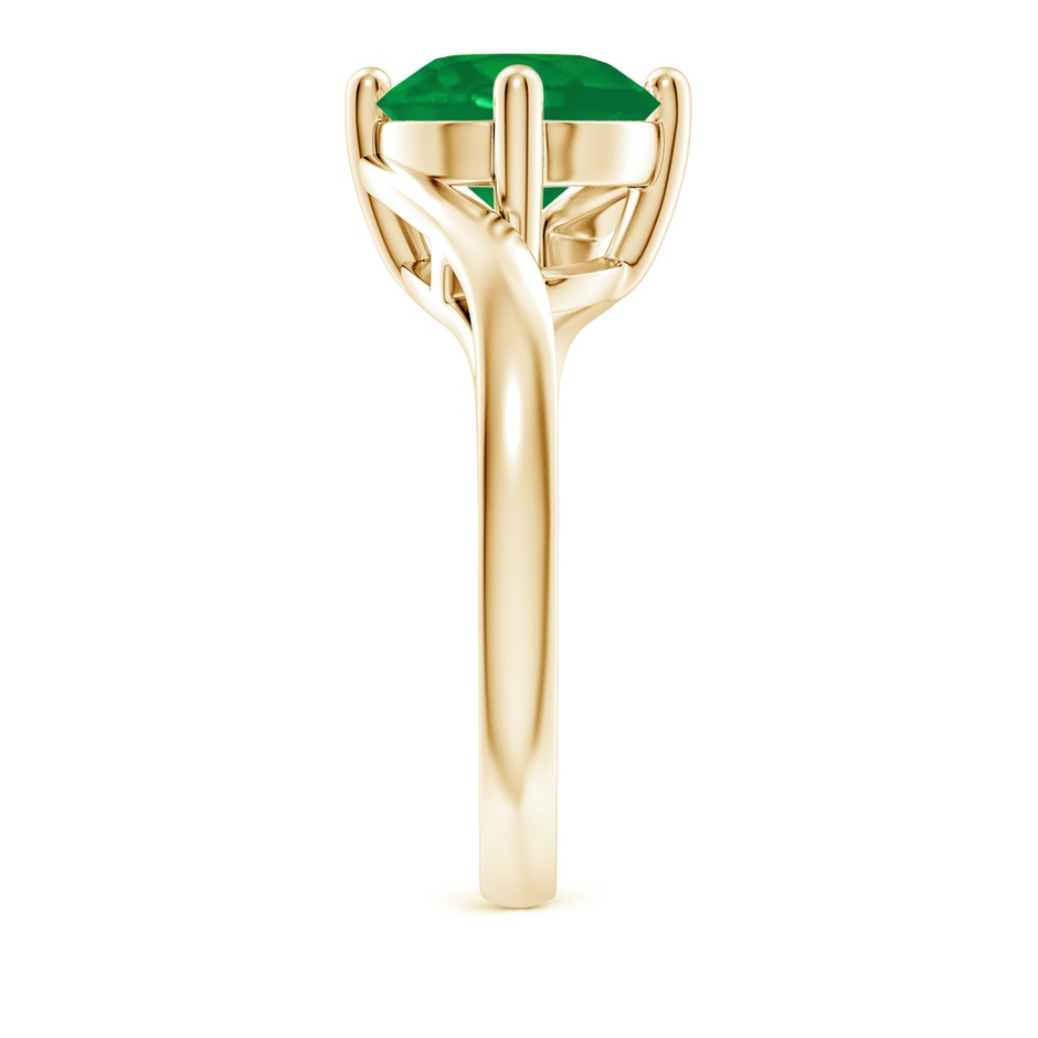 9mm AA Classic Round Emerald Solitaire Bypass Ring in Yellow Gold side 299
