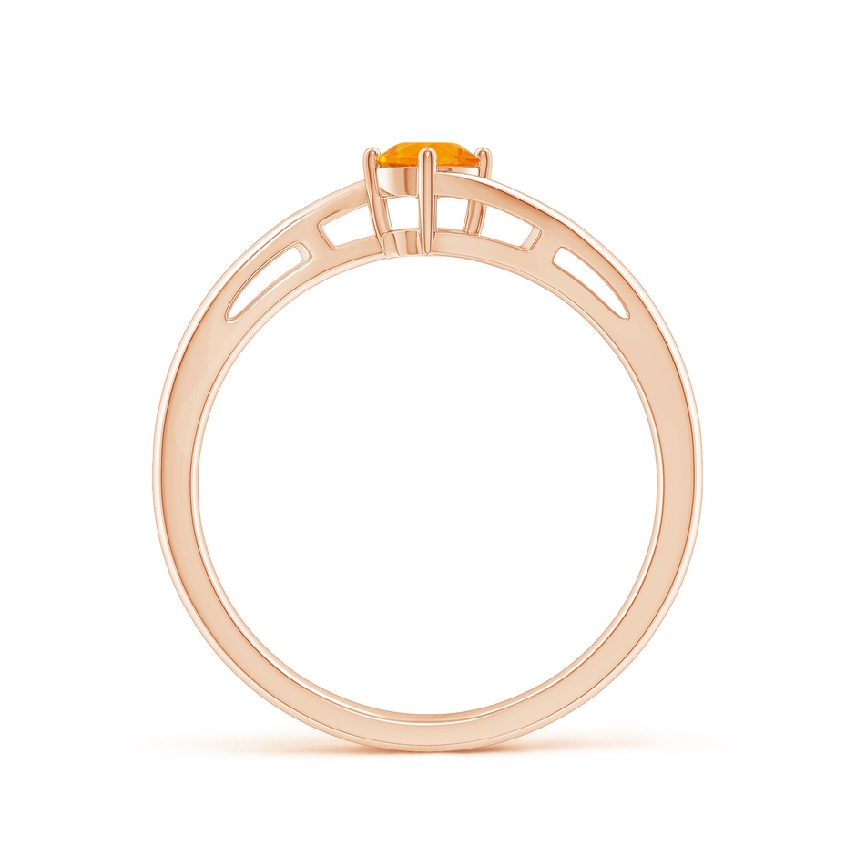 4mm AA Classic Round Fire Opal Solitaire Bypass Ring in Rose Gold side-1