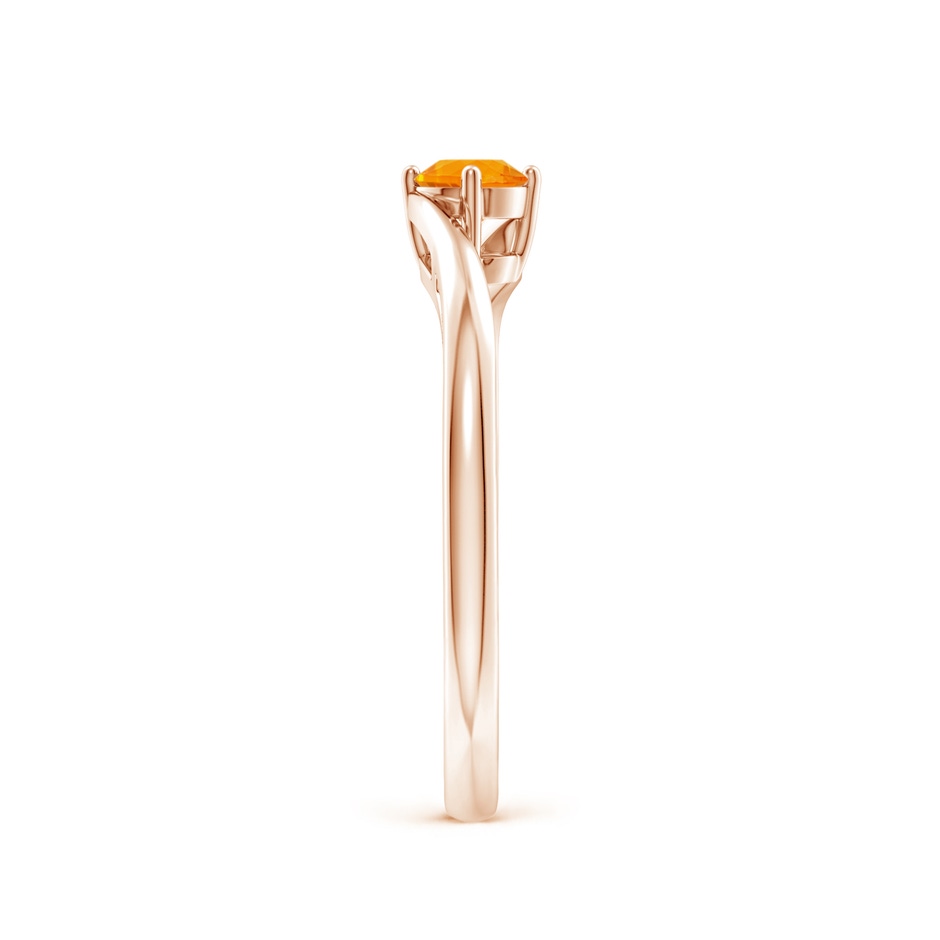 4mm AA Classic Round Fire Opal Solitaire Bypass Ring in Rose Gold side-2