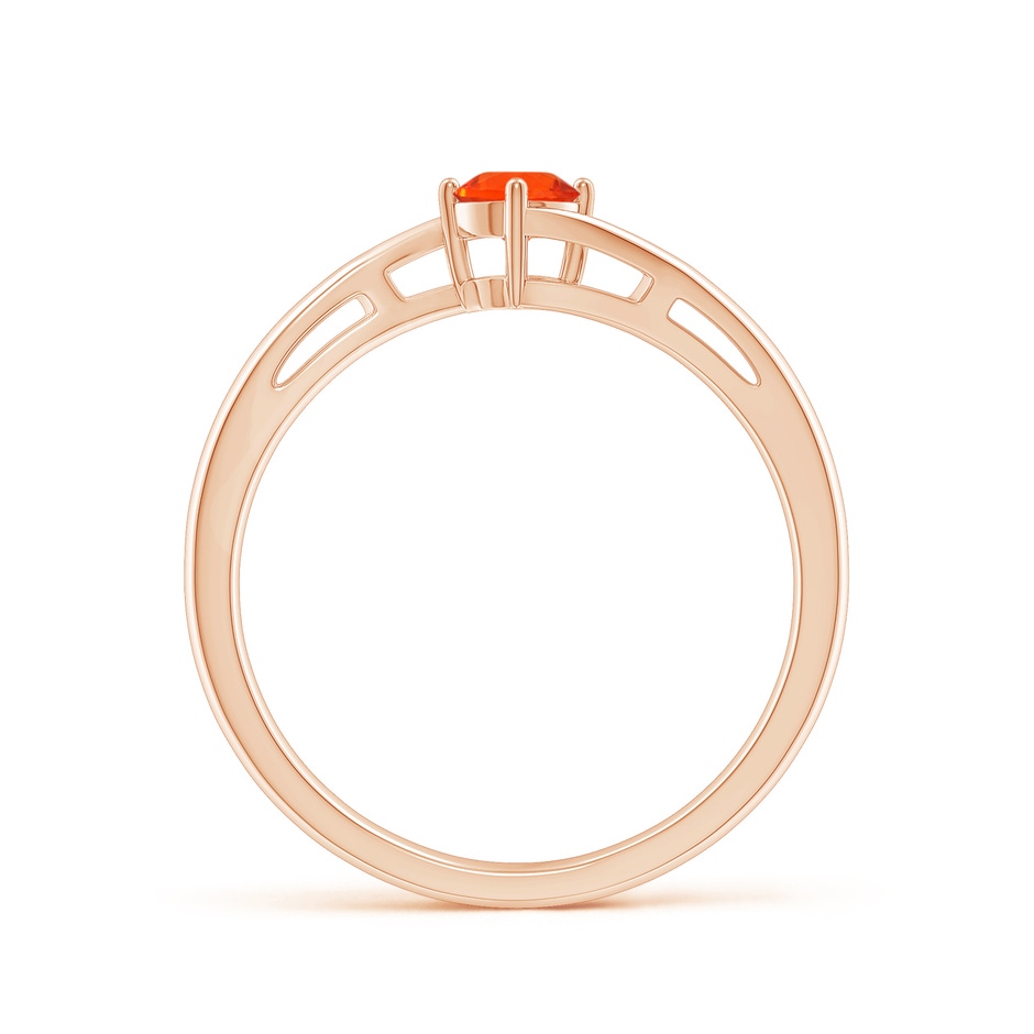 4mm AAA Classic Round Fire Opal Solitaire Bypass Ring in Rose Gold side-1
