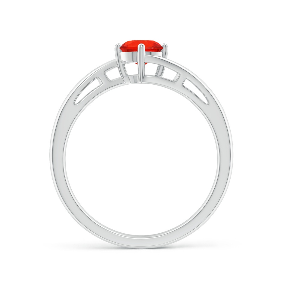5mm AAAA Classic Round Fire Opal Solitaire Bypass Ring in P950 Platinum side-1