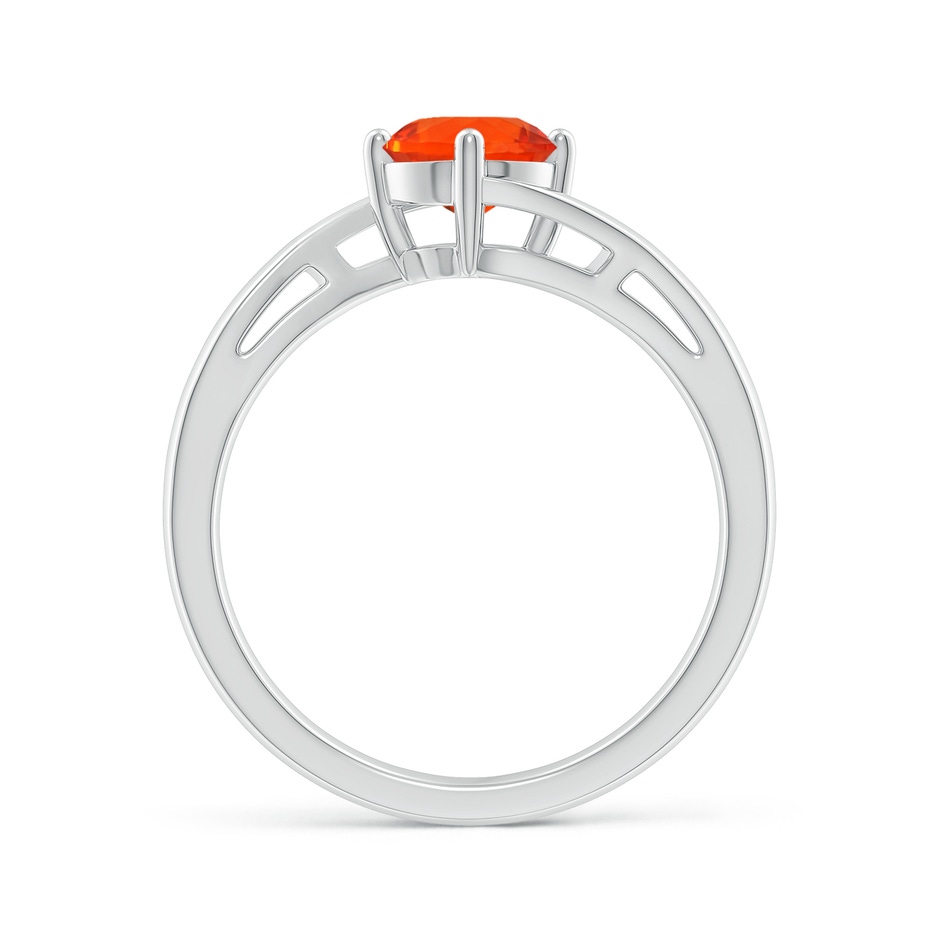 6mm AAA Classic Round Fire Opal Solitaire Bypass Ring in White Gold side-1