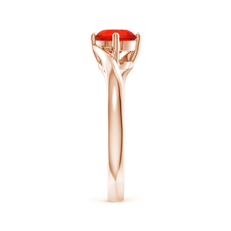 6mm AAAA Classic Round Fire Opal Solitaire Bypass Ring in Rose Gold Side-2