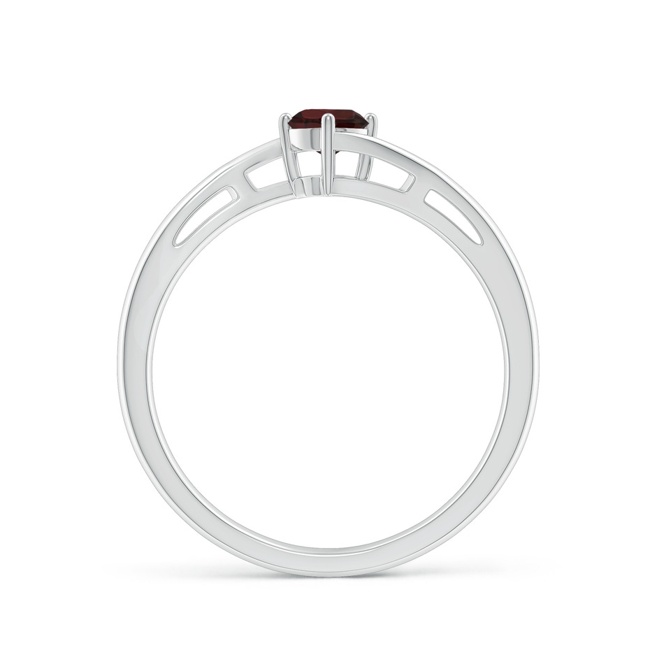 4mm A Classic Round Garnet Solitaire Bypass Ring in S999 Silver side 199