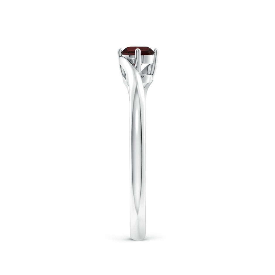 4mm A Classic Round Garnet Solitaire Bypass Ring in S999 Silver side 299