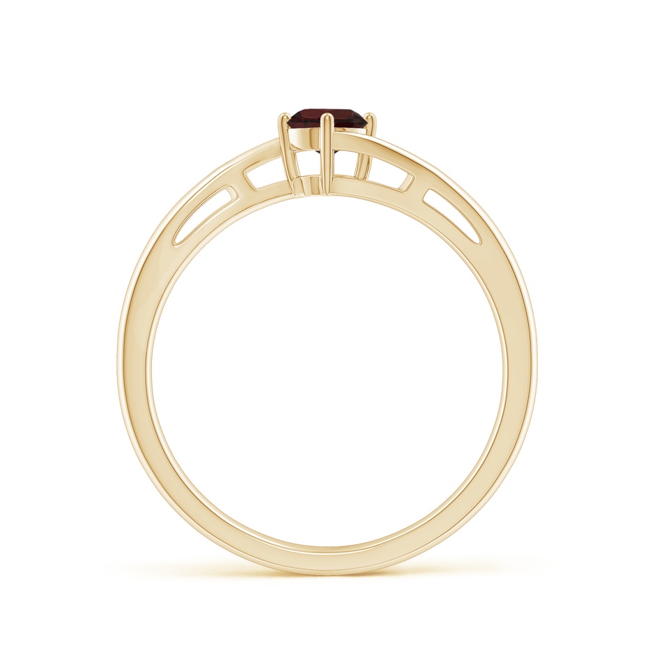 4mm A Classic Round Garnet Solitaire Bypass Ring in Yellow Gold side 199