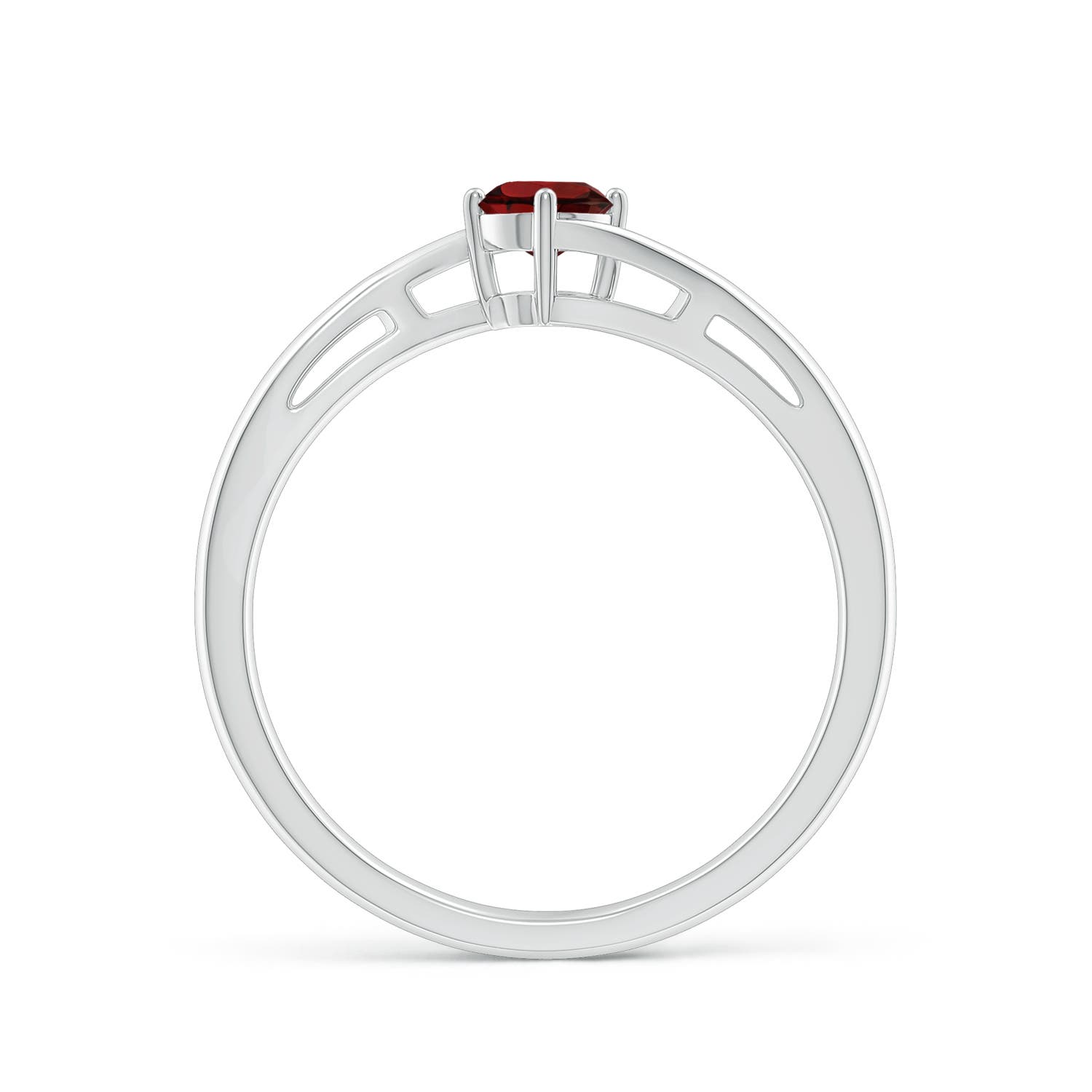 AAA - Garnet / 0.33 CT / 14 KT White Gold