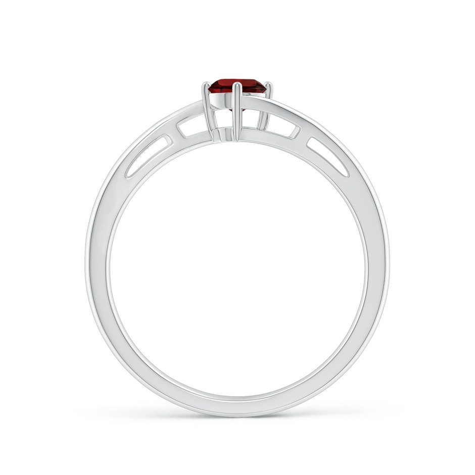 4mm AAA Classic Round Garnet Solitaire Bypass Ring in White Gold side 199