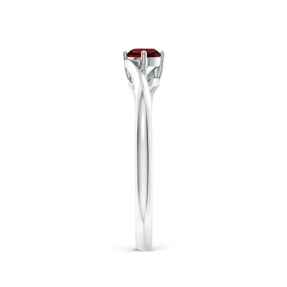 4mm AAA Classic Round Garnet Solitaire Bypass Ring in White Gold side 299