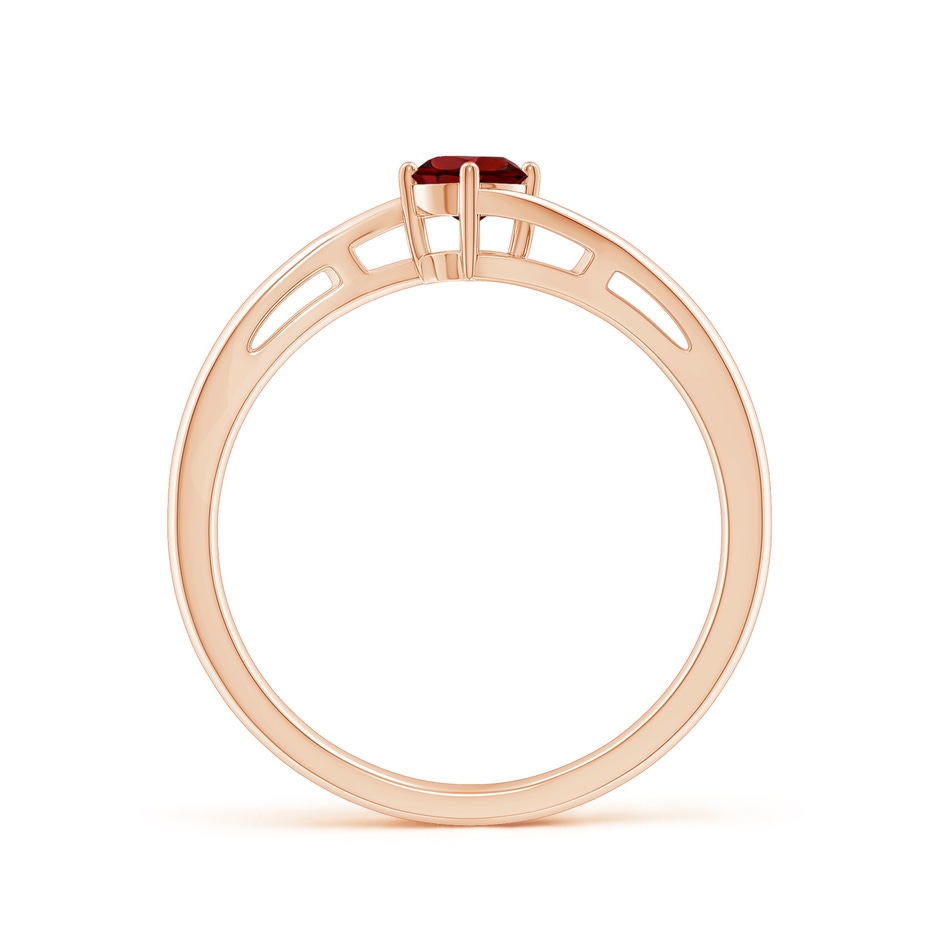 4mm AAAA Classic Round Garnet Solitaire Bypass Ring in Rose Gold side 199