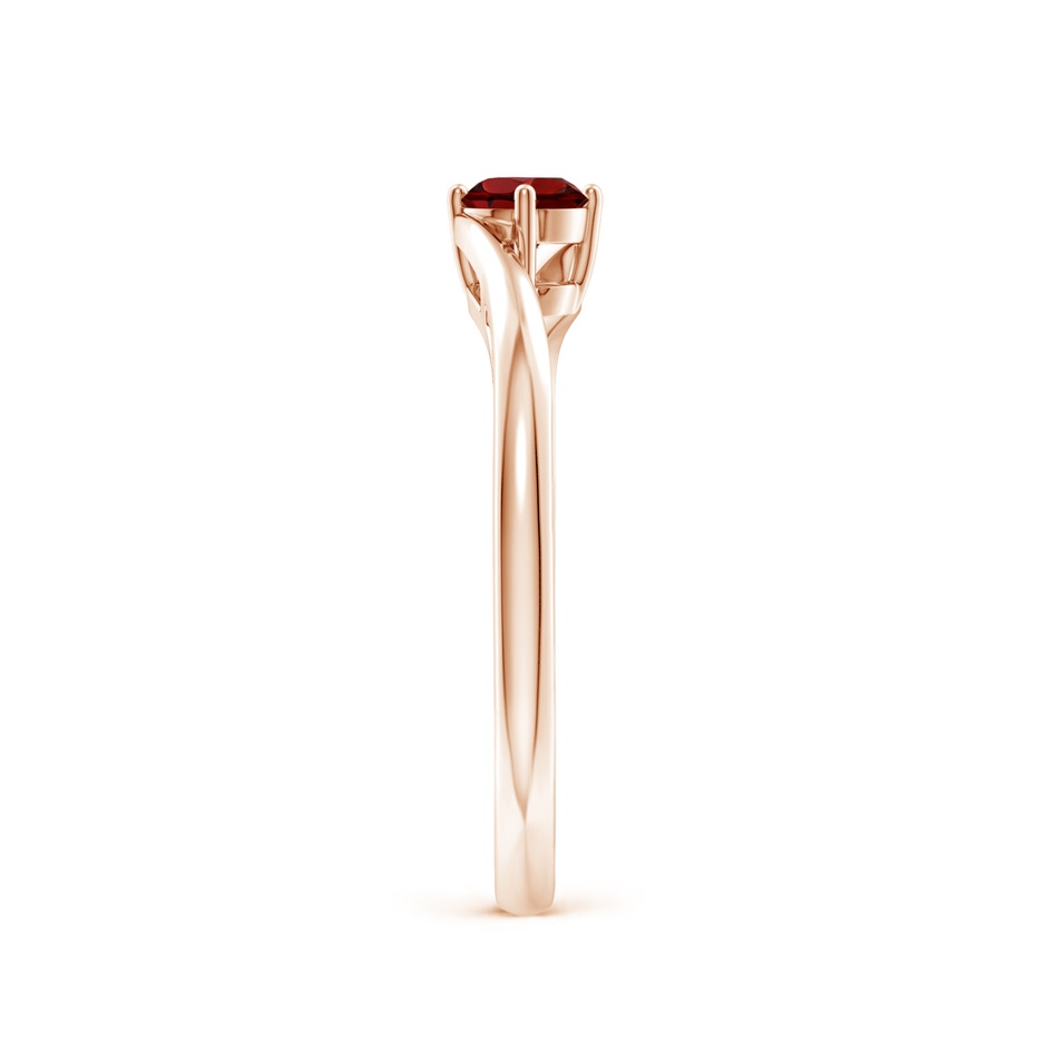 4mm AAAA Classic Round Garnet Solitaire Bypass Ring in Rose Gold side 299