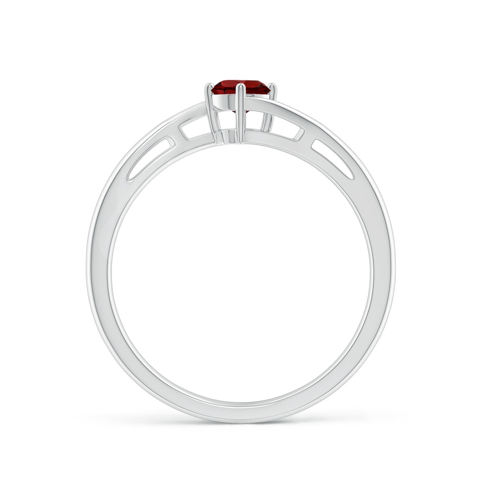 4mm AAAA Classic Round Garnet Solitaire Bypass Ring in S999 Silver side 199