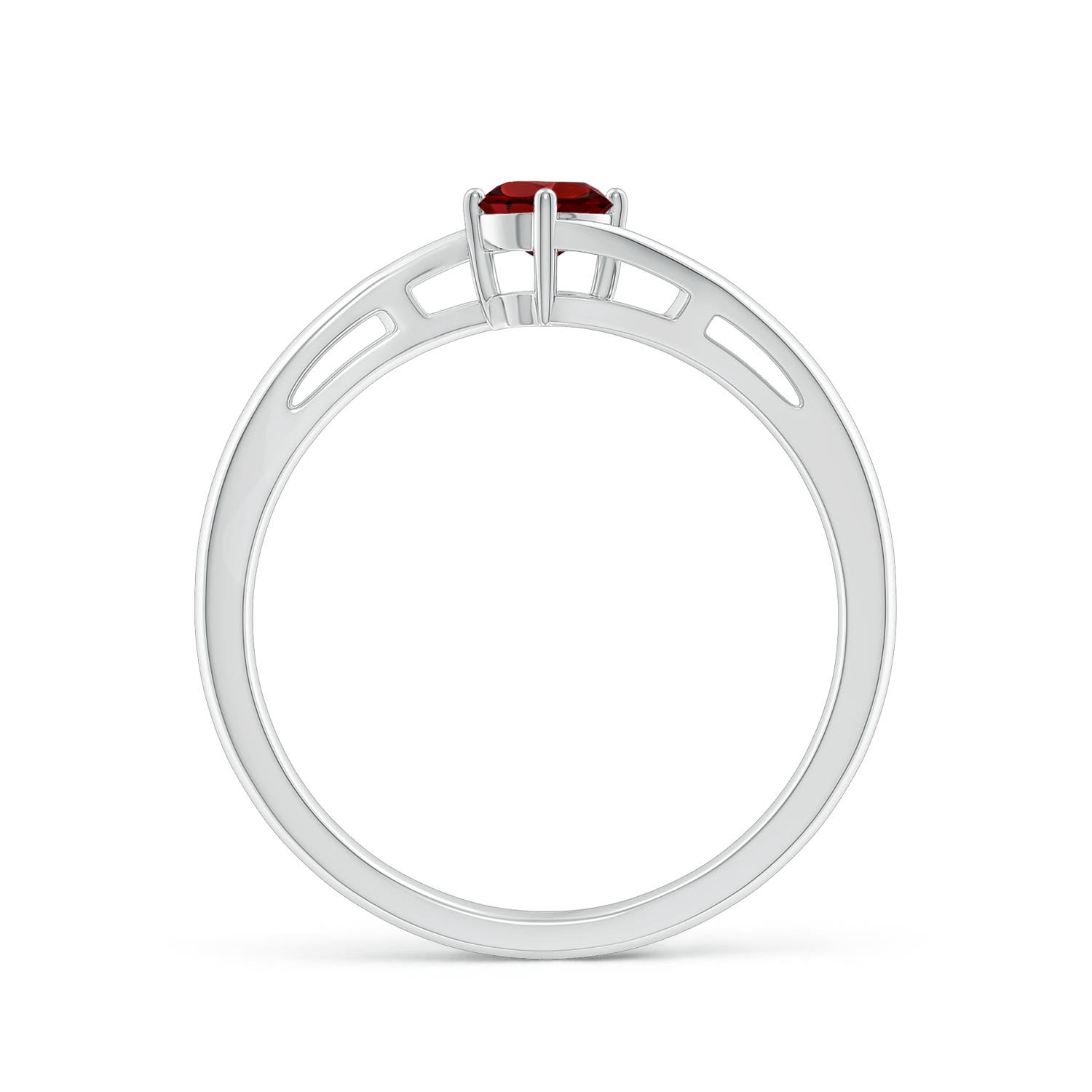 AAAA - Garnet / 0.33 CT / 14 KT White Gold