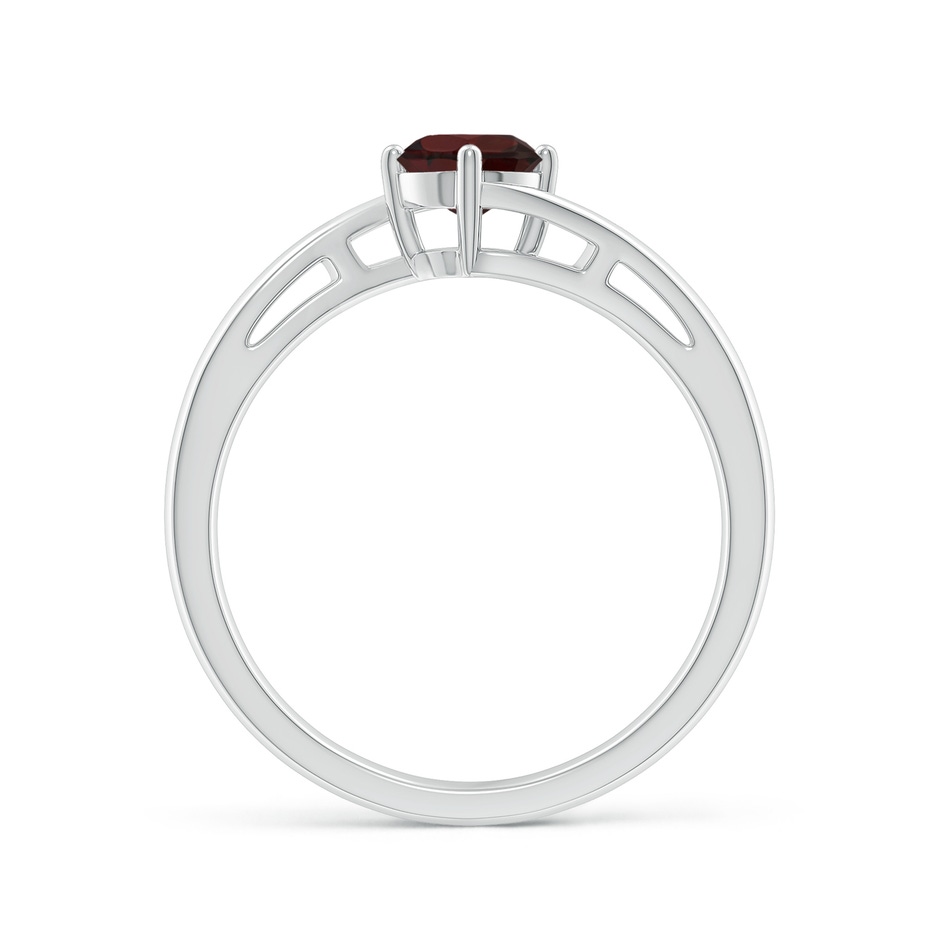5mm A Classic Round Garnet Solitaire Bypass Ring in S999 Silver side 199