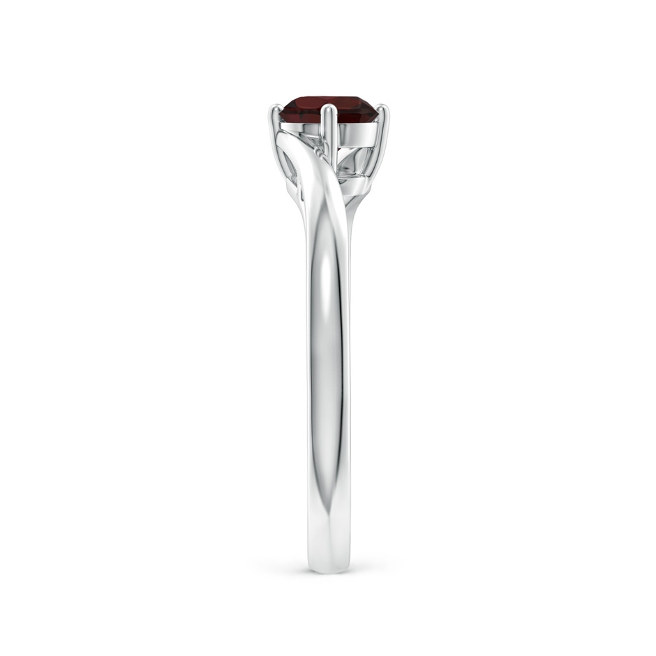 5mm A Classic Round Garnet Solitaire Bypass Ring in S999 Silver side 299
