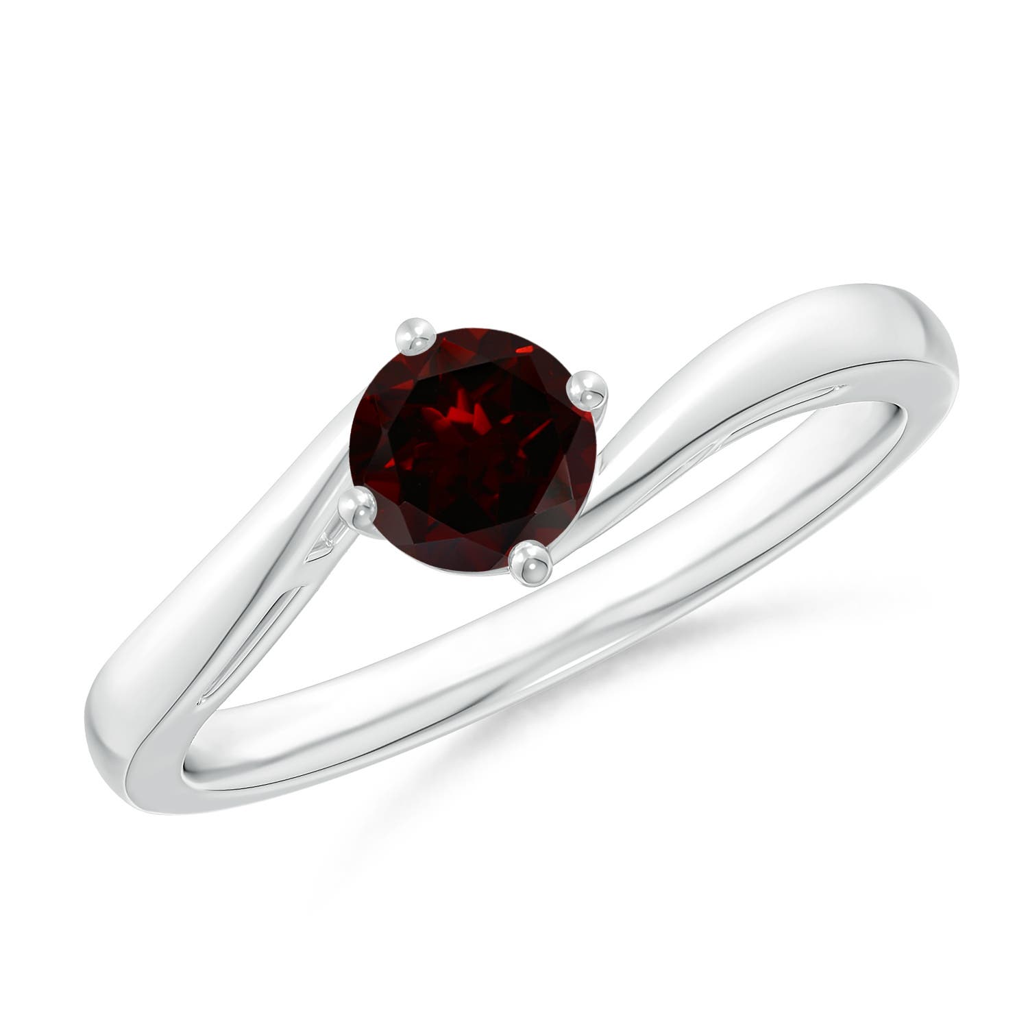 A - Garnet / 0.6 CT / 14 KT White Gold