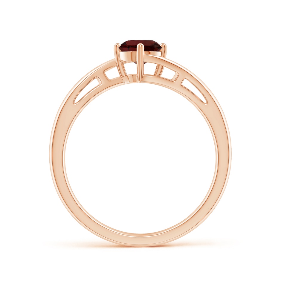5mm AA Classic Round Garnet Solitaire Bypass Ring in Rose Gold side 199