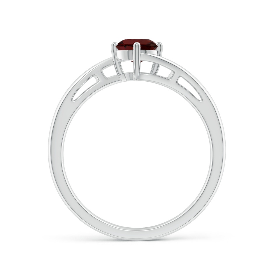5mm AA Classic Round Garnet Solitaire Bypass Ring in S999 Silver side 199