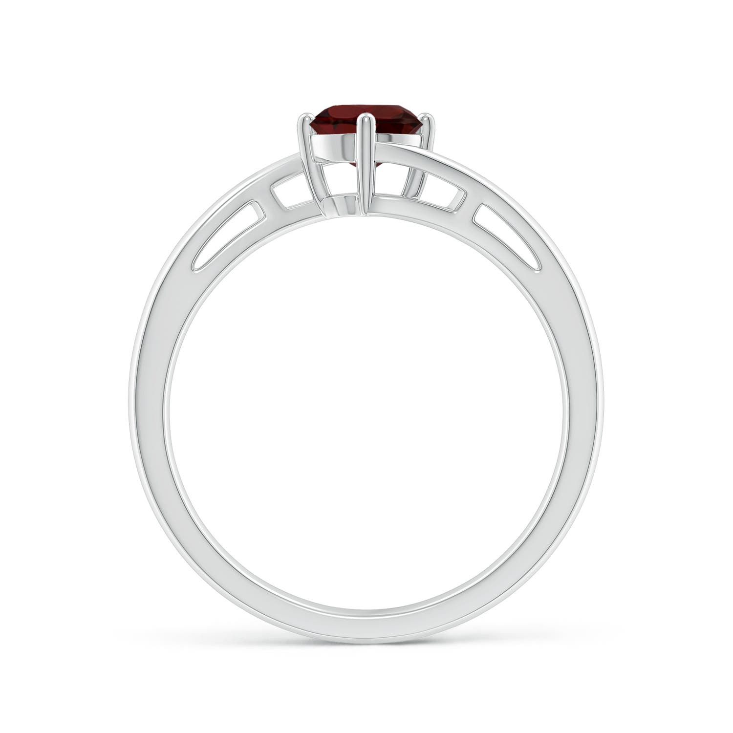 AA - Garnet / 0.6 CT / 14 KT White Gold