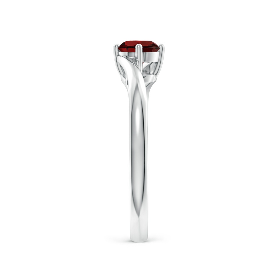 5mm AAA Classic Round Garnet Solitaire Bypass Ring in P950 Platinum side 299