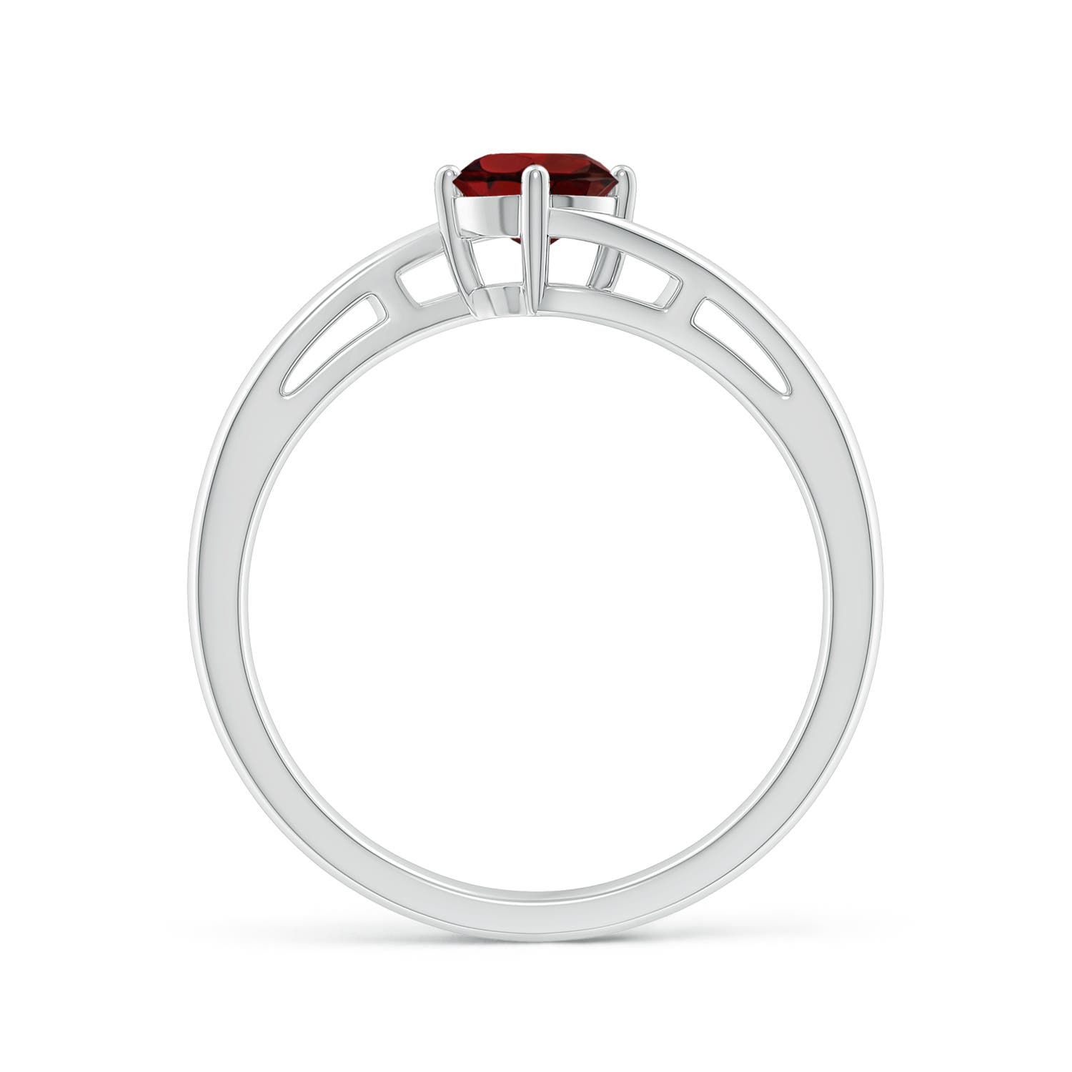 AAA - Garnet / 0.6 CT / 14 KT White Gold