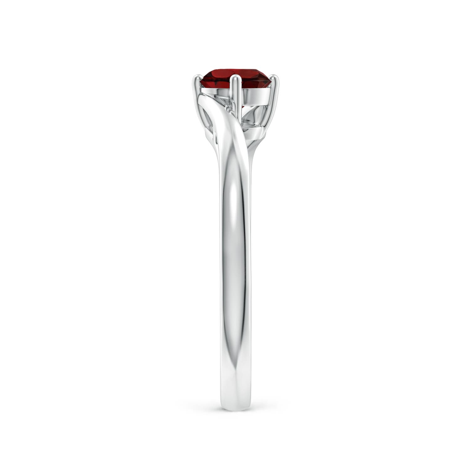 AAA - Garnet / 0.6 CT / 14 KT White Gold