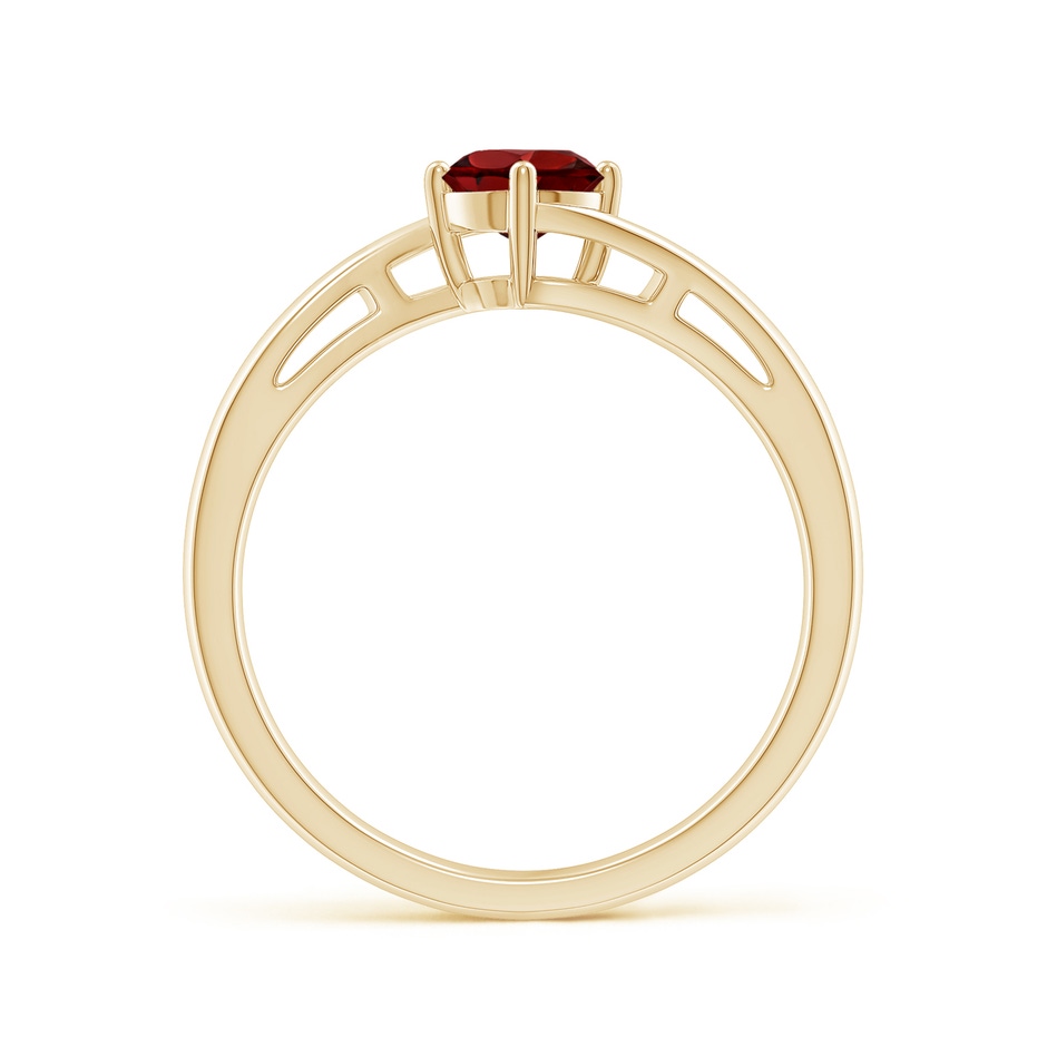 5mm AAAA Classic Round Garnet Solitaire Bypass Ring in 18K Yellow Gold side 199