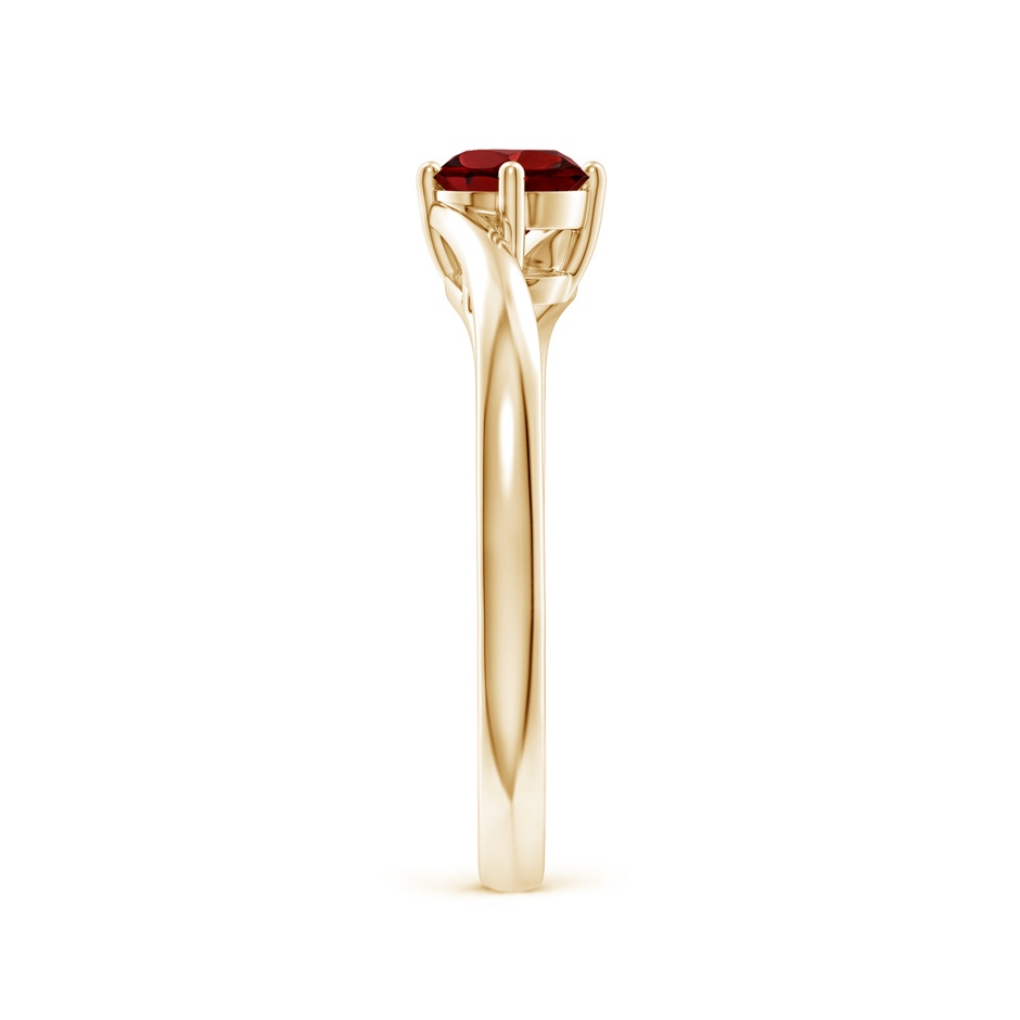 5mm AAAA Classic Round Garnet Solitaire Bypass Ring in 18K Yellow Gold side 299