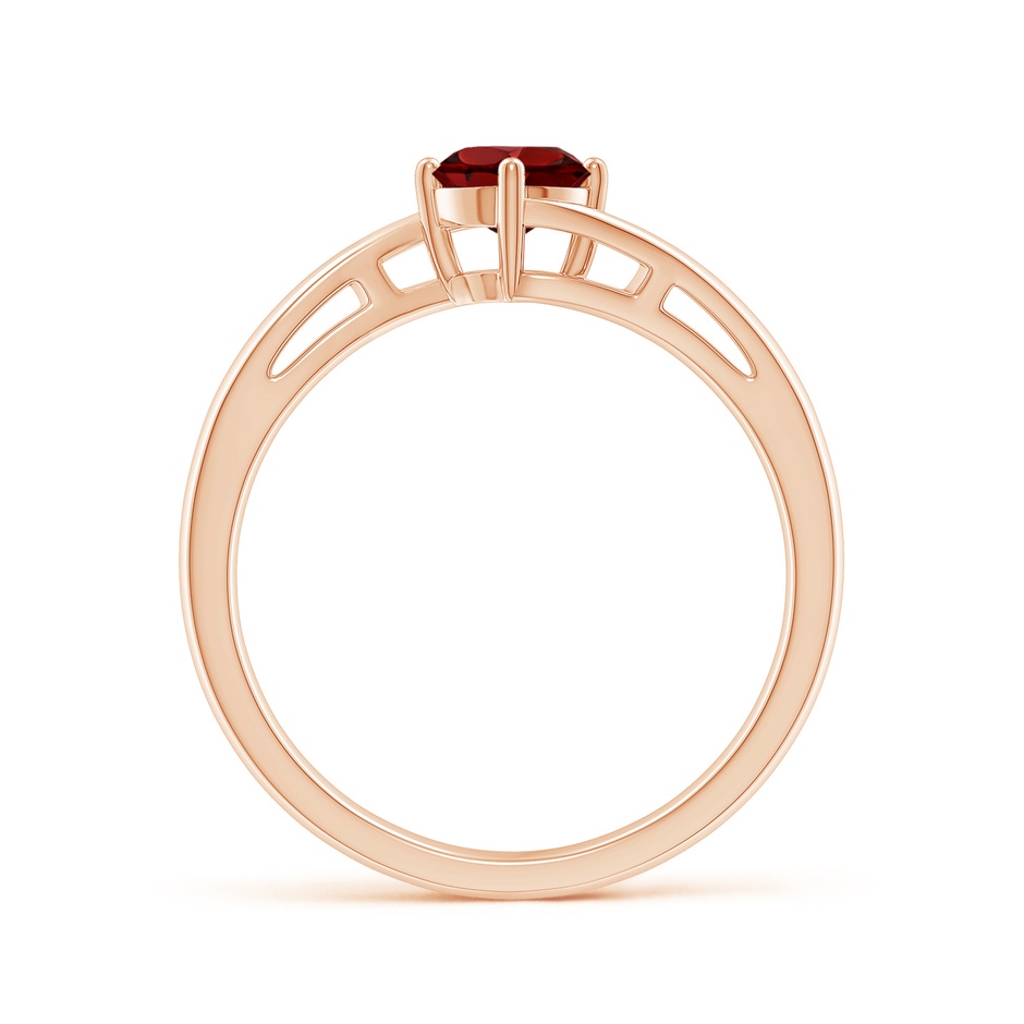 5mm AAAA Classic Round Garnet Solitaire Bypass Ring in Rose Gold side 199