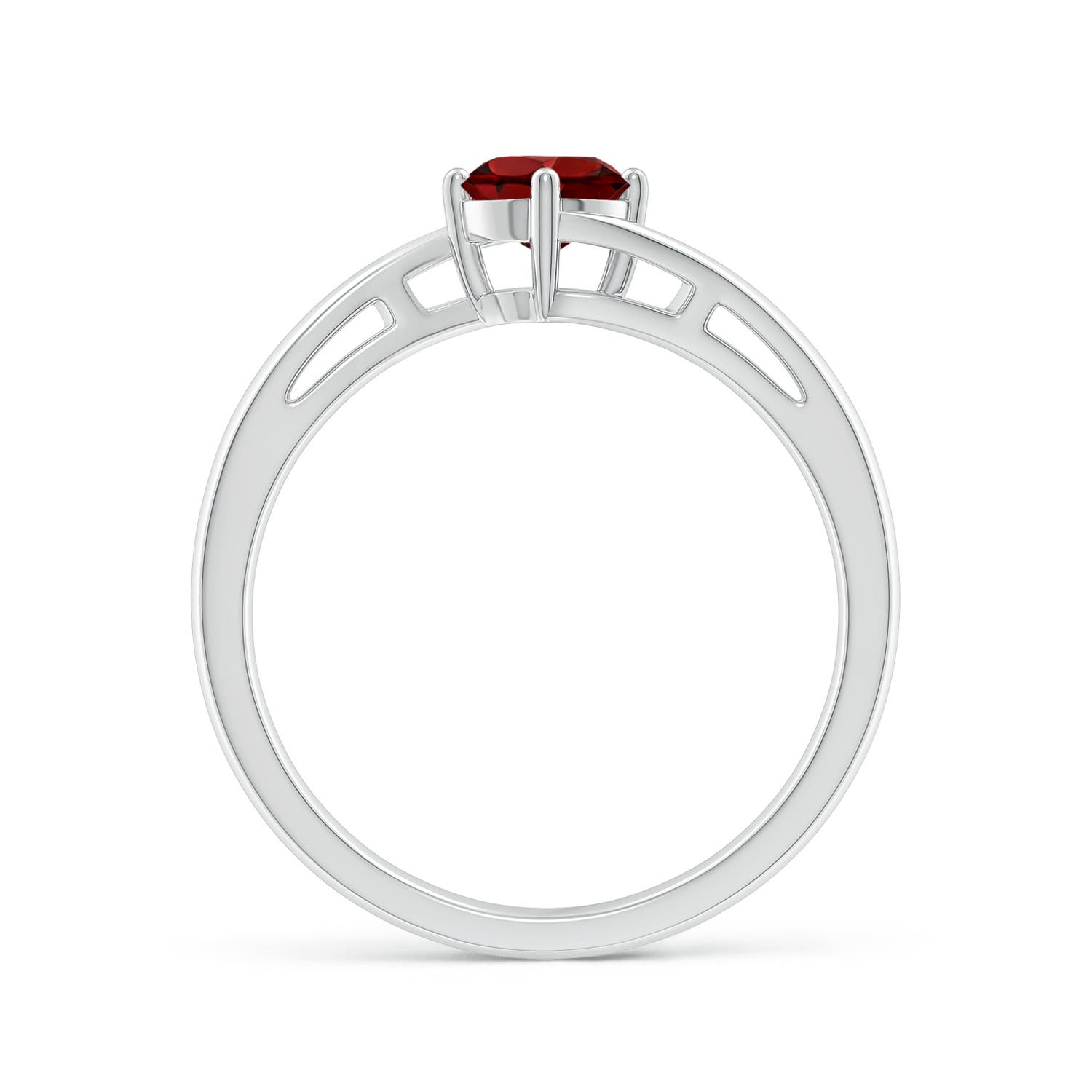 AAAA - Garnet / 0.6 CT / 14 KT White Gold