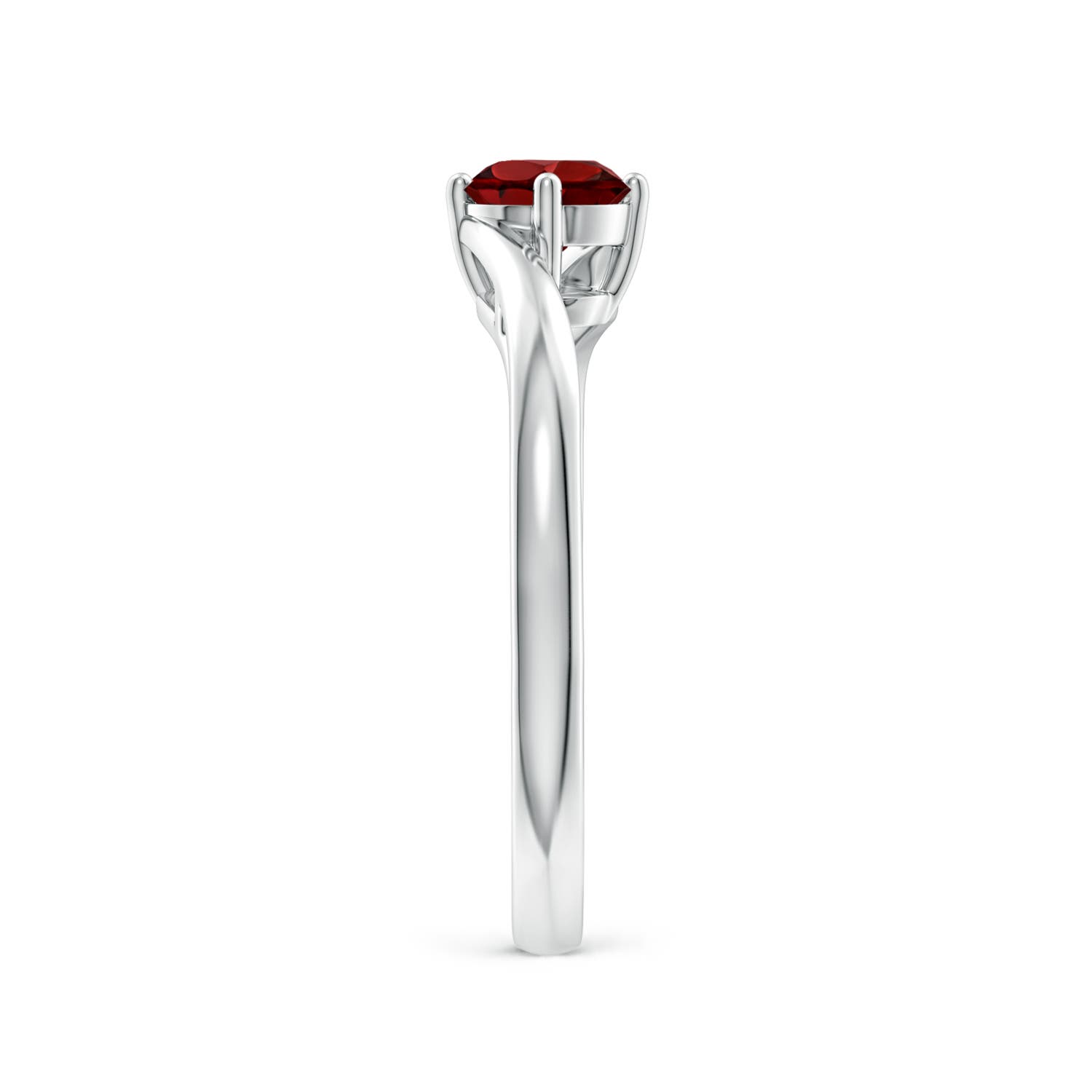 AAAA - Garnet / 0.6 CT / 14 KT White Gold