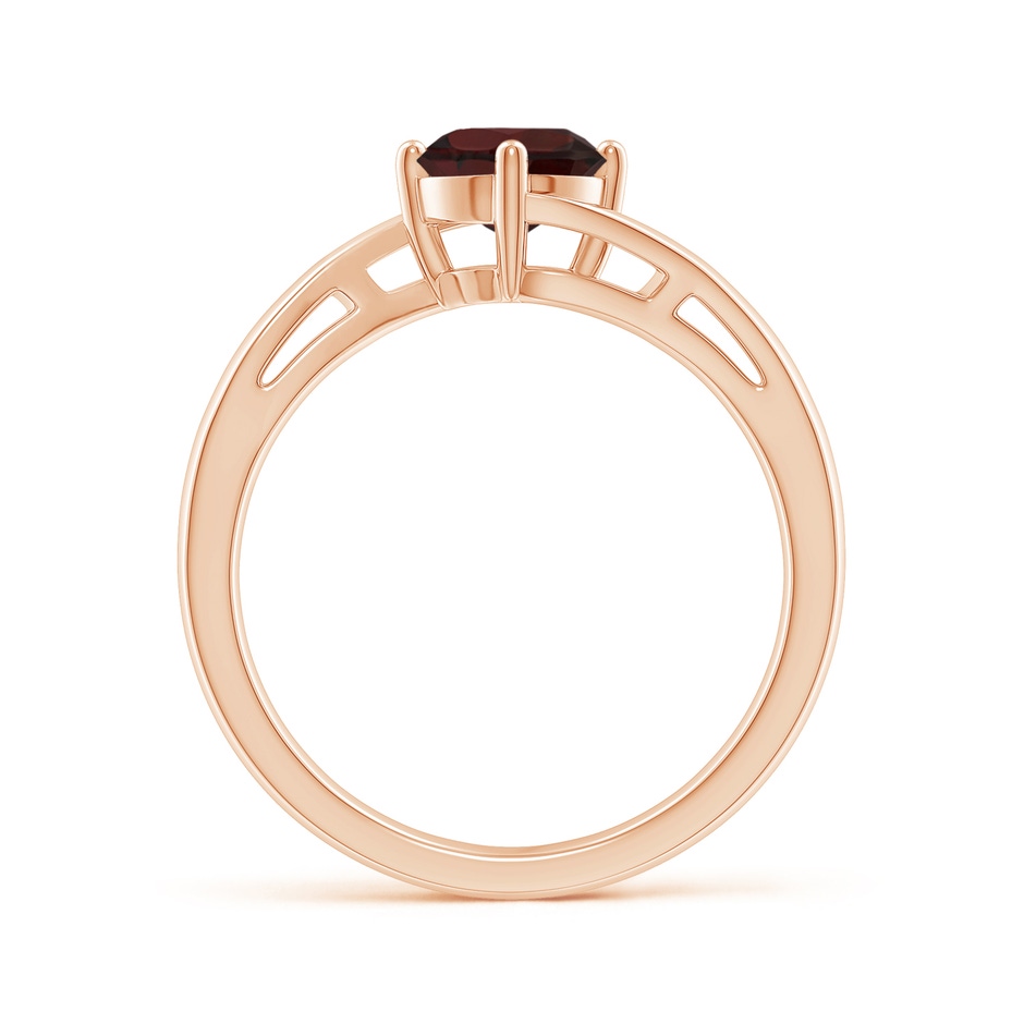 6mm A Classic Round Garnet Solitaire Bypass Ring in 18K Rose Gold side 199