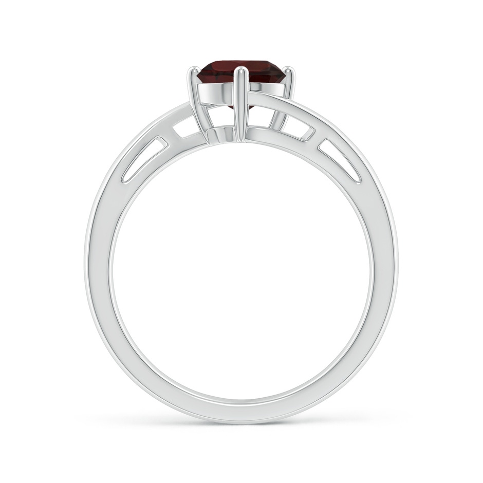 6mm A Classic Round Garnet Solitaire Bypass Ring in White Gold side 199